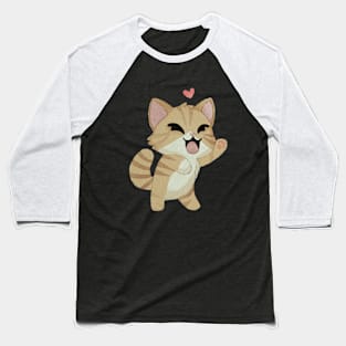 Happy kitty with little heart Baseball T-Shirt